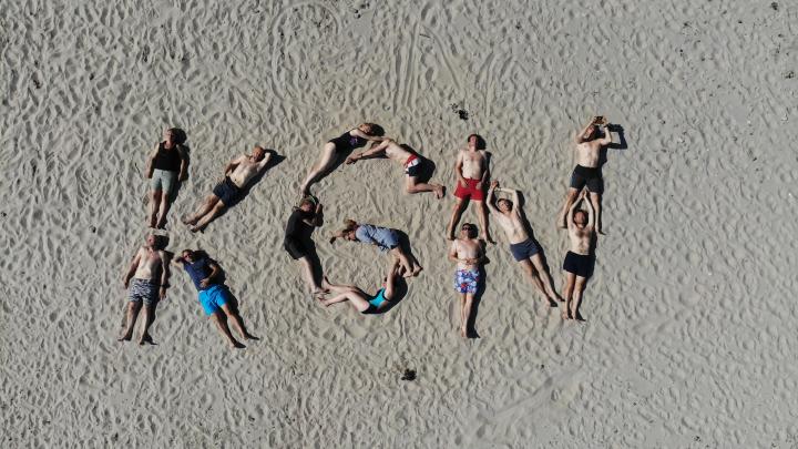 KGN på Helsingør strand filmet af drone